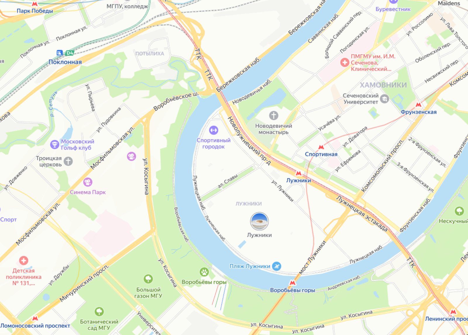 Карта: Москва, ул. Лужники, д.24 стр 10